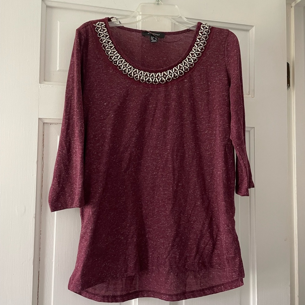 Atmosphere Red Bell Sleeve Embellished Tunic